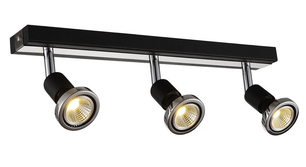 ROBUS spot 3xGU10 5W LED incl. zwart/chroom