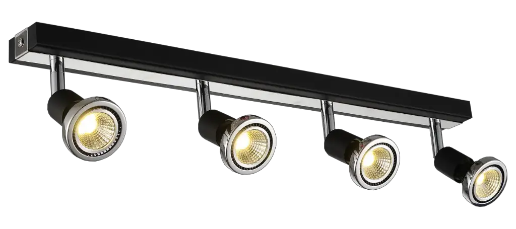 ROBUS spot 4xGU10 5W LED incl. zwart/chroom