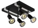 ROBUS square  spot 4xGU10 5W LED incl. noir/chromé