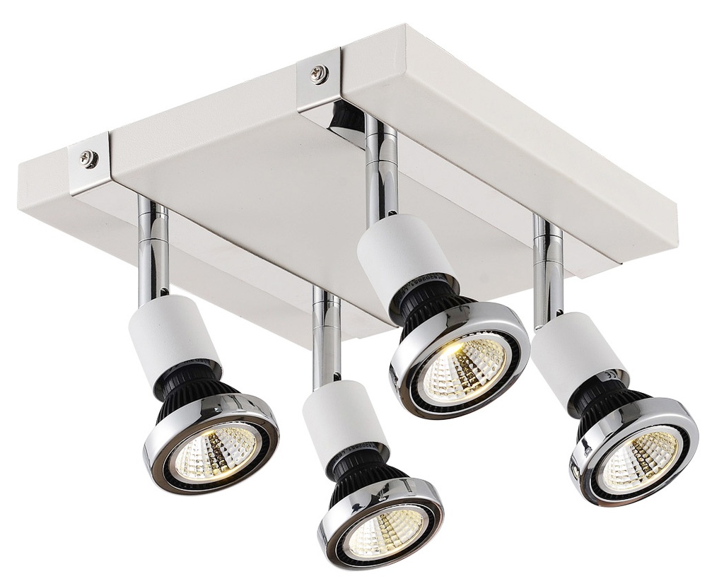 ROBUS square spot 4xGU10 5W LED incl. wit/chroom