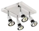 ROBUS square  spot 4xGU10 5W LED incl. Blanc /chromé