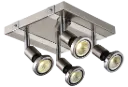 ROBUS square spot 4xGU10 5W LED incl. satin chroom/chroom