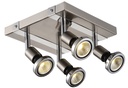 ROBUS square spot 4xGU10 5W LED incl. satin chroom/chroom
