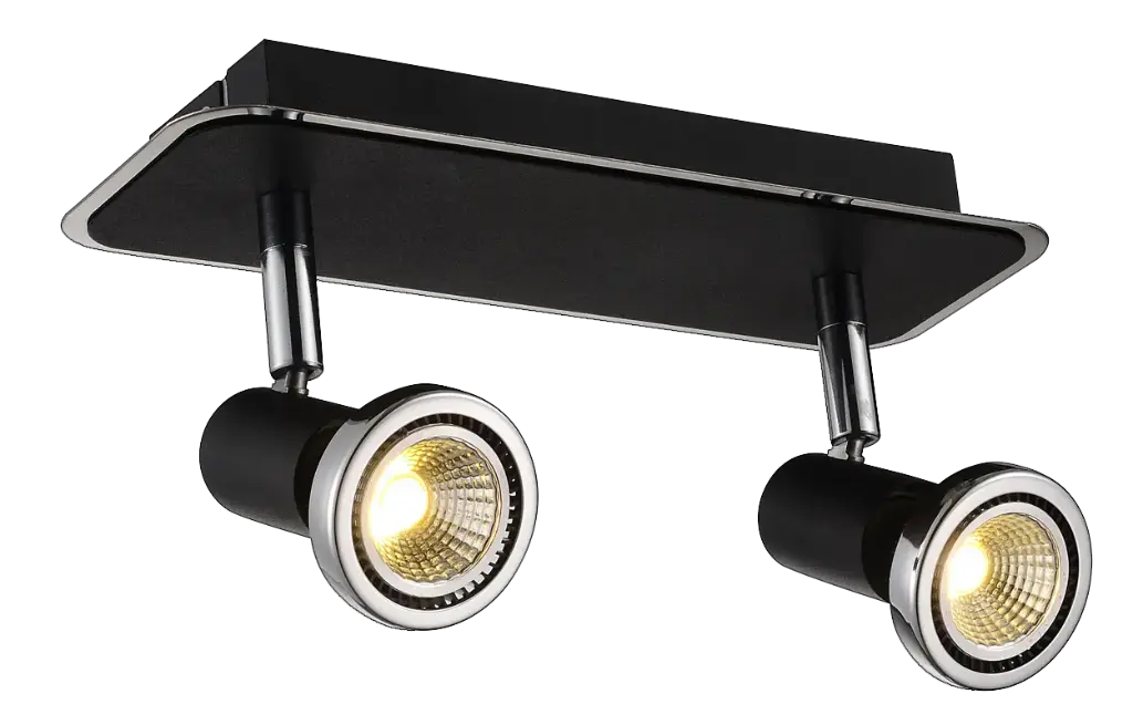 XZIBIT spot 2xGU10 5W LED incl. zwart/chroom