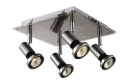 XZIBIT spot head 4xGU10 5W LED satin chrome/Chrome