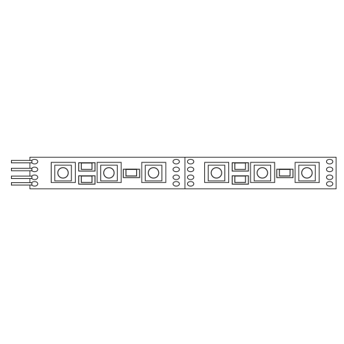 RGB LED strip per 10cm 12VDC 14,4W/m 500lm/m IP20