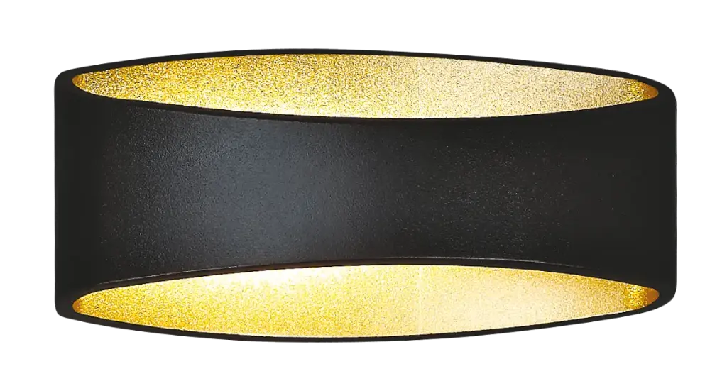 MYRA wandlicht up-down LED 7,5W satijn zwart/goud dimbaar