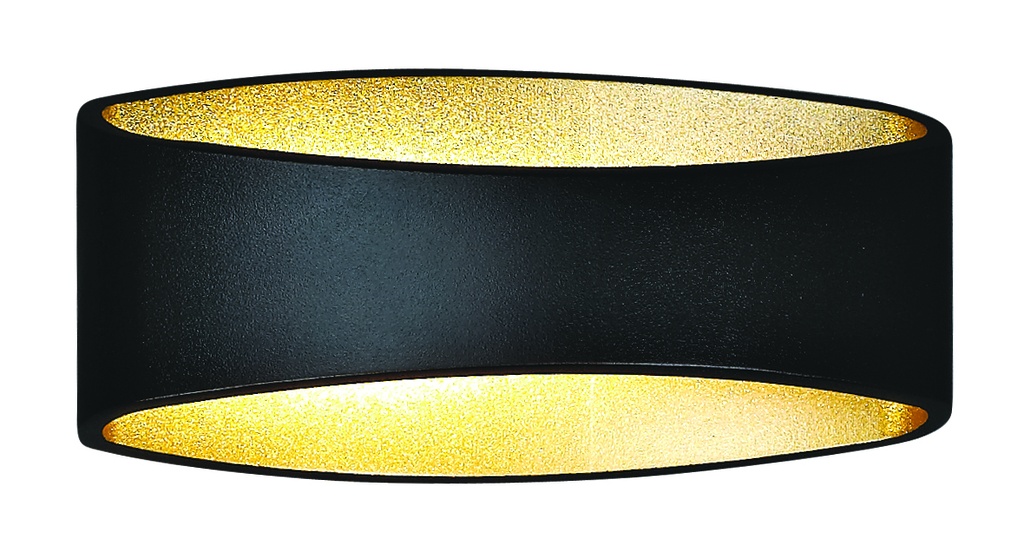 MYRA wandlicht up-down LED 7,5W satijn zwart/goud dimbaar