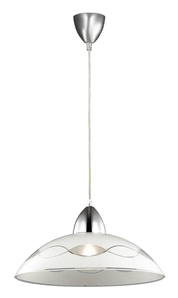 SIRI pendant lamp E27 1x60W Chrome + White glass