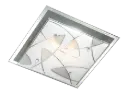 ASARI ceiling lamp E27 2x60W Chrome + White glass