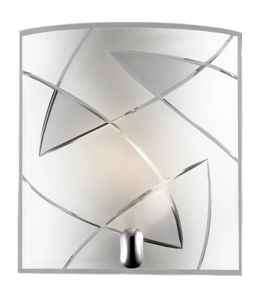 ASARI wall lamp E27 1x60W Chroom + Wit glas