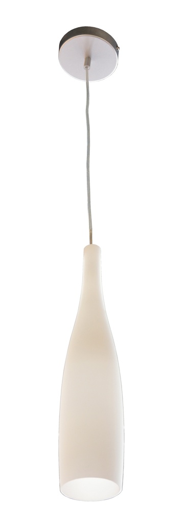 KIRINA pendel 1xE27 geborsteld staal/melkwit glas