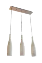 KIRINA pendant 3xE27 sand-silver/milk white glas