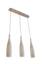 KIRINA pendel 3xE27 geborsteld staal/melkwit glas