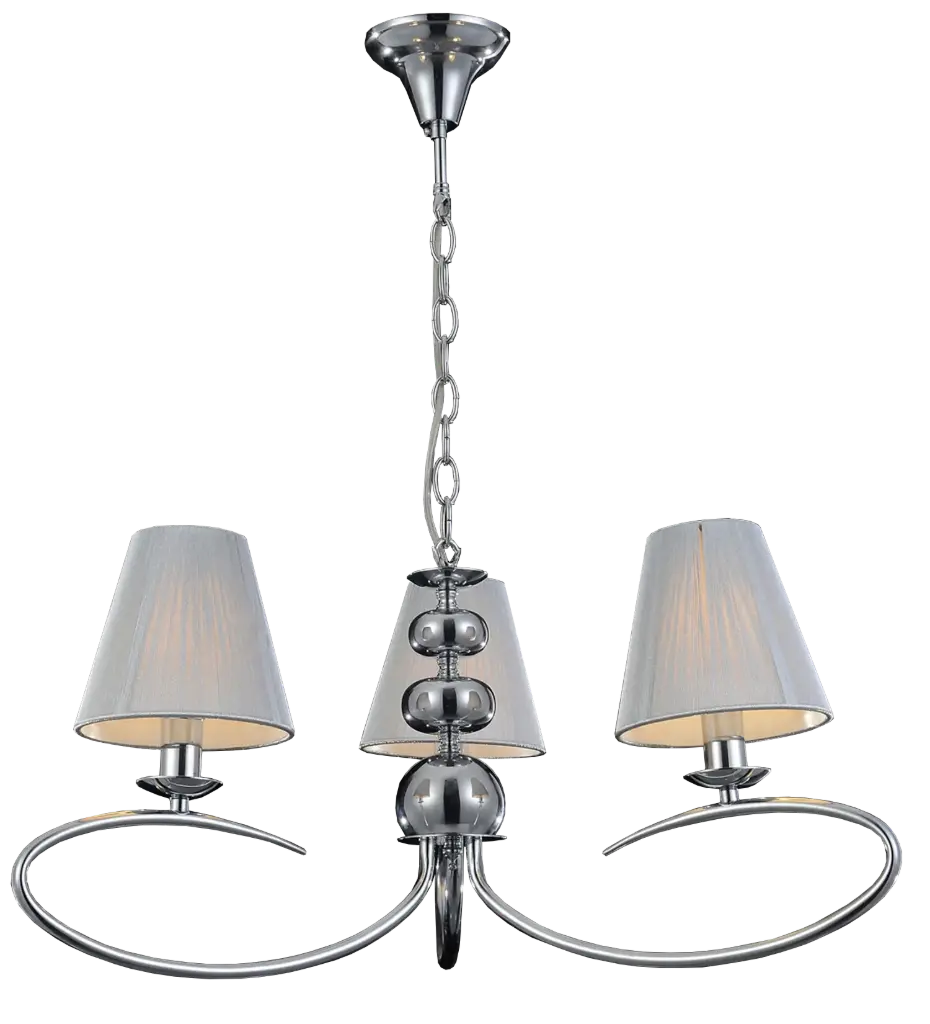 MODIKA pendant 3x E14 Chrome/White shade