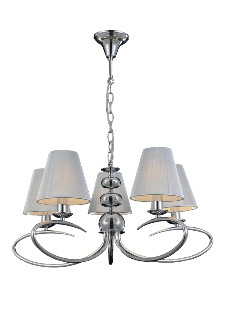 MODIKA pendant 5x E14 Chrome/White shade