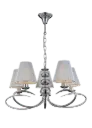 MODIKA pendant 5x E14 Chrome/White shade