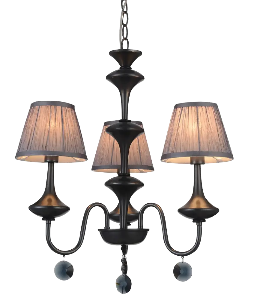 NEROLA luster 3x E14 / grijze kapjes