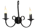 MARQUIS Wandlicht 2xE14 antiek zwart