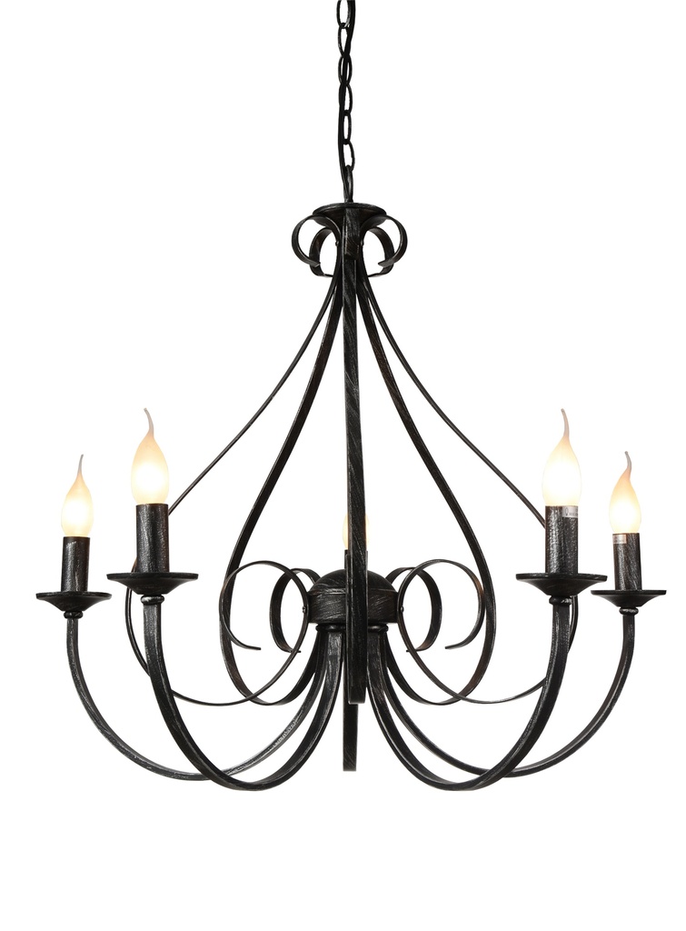 MARQUIS luster 5x E14 antiek zwart