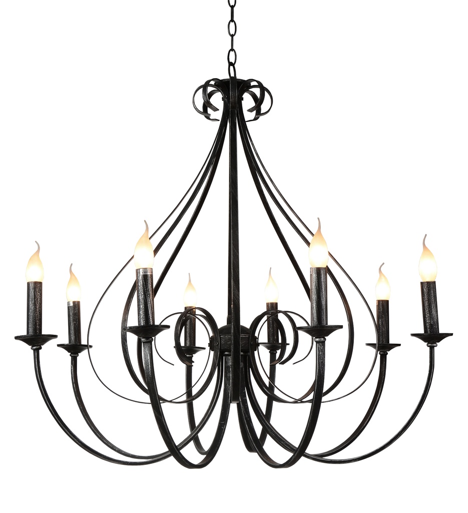 MARQUIS luster 8x E14 antiek zwart