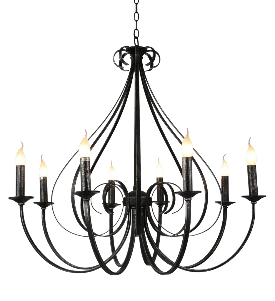 MARQUIS luster 8x E14 antiek zwart