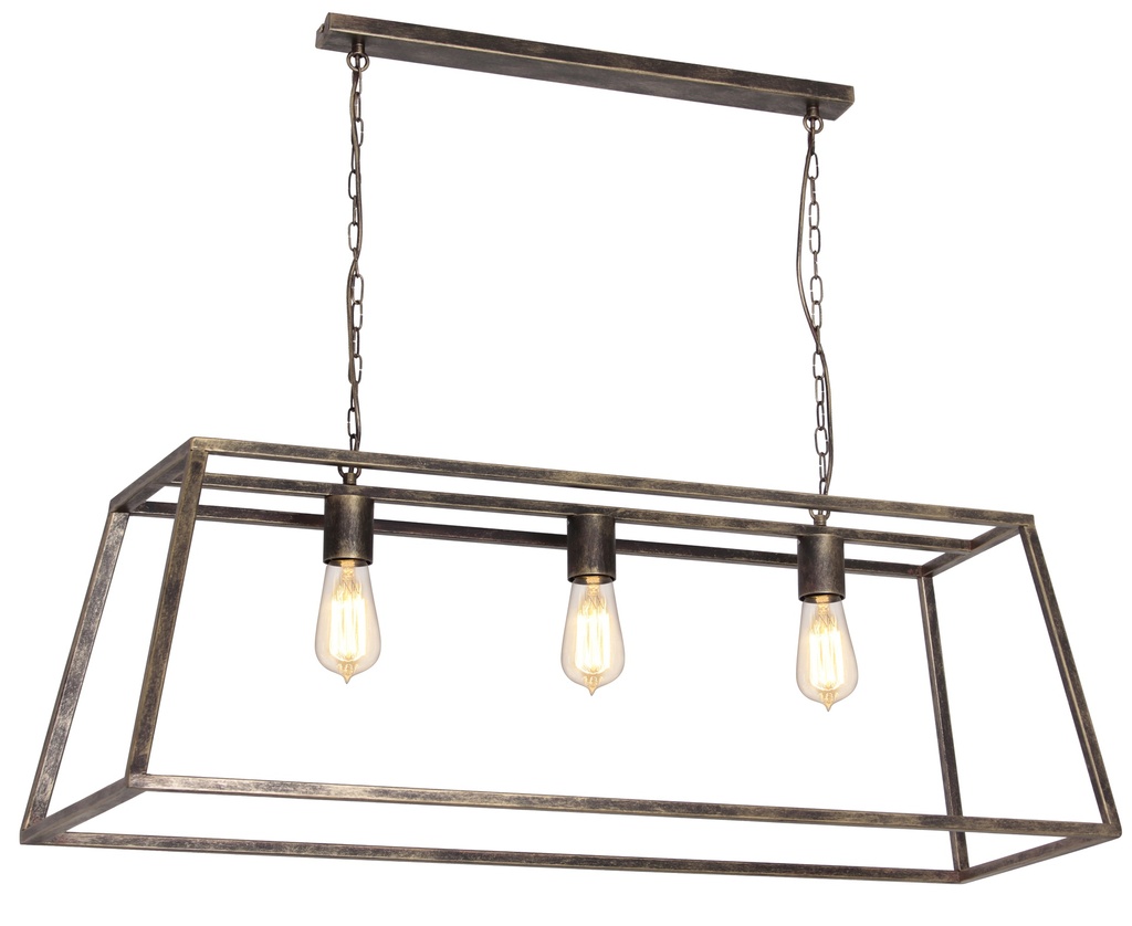 KAGO ruggine pendule trapèze 3xE27 max 60W