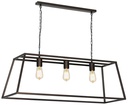KAGO aged copper pendule trapèze 3xE27 max 60W