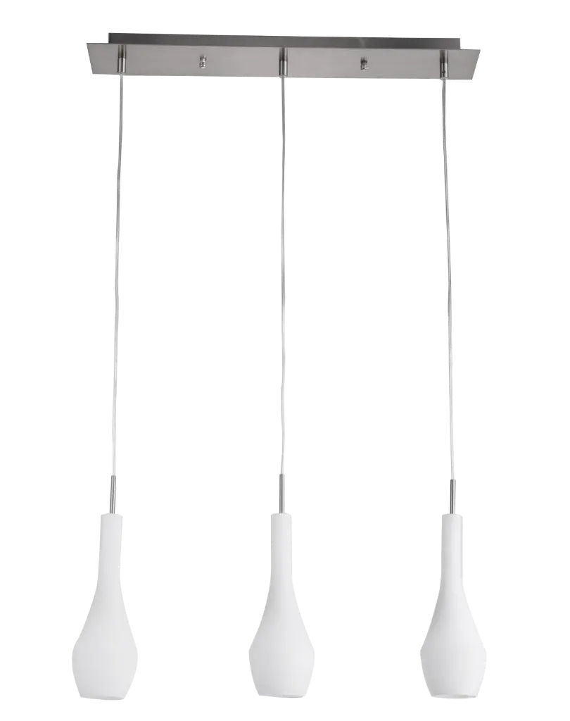 BOTELO suspension 3xE27 nickle/verre blanc