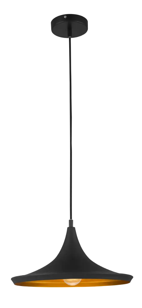 IDRIS suspension 1xE27 noir/or