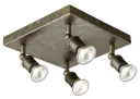 STUGA square 4xGU10 glazen dimbare 5W LED incl.