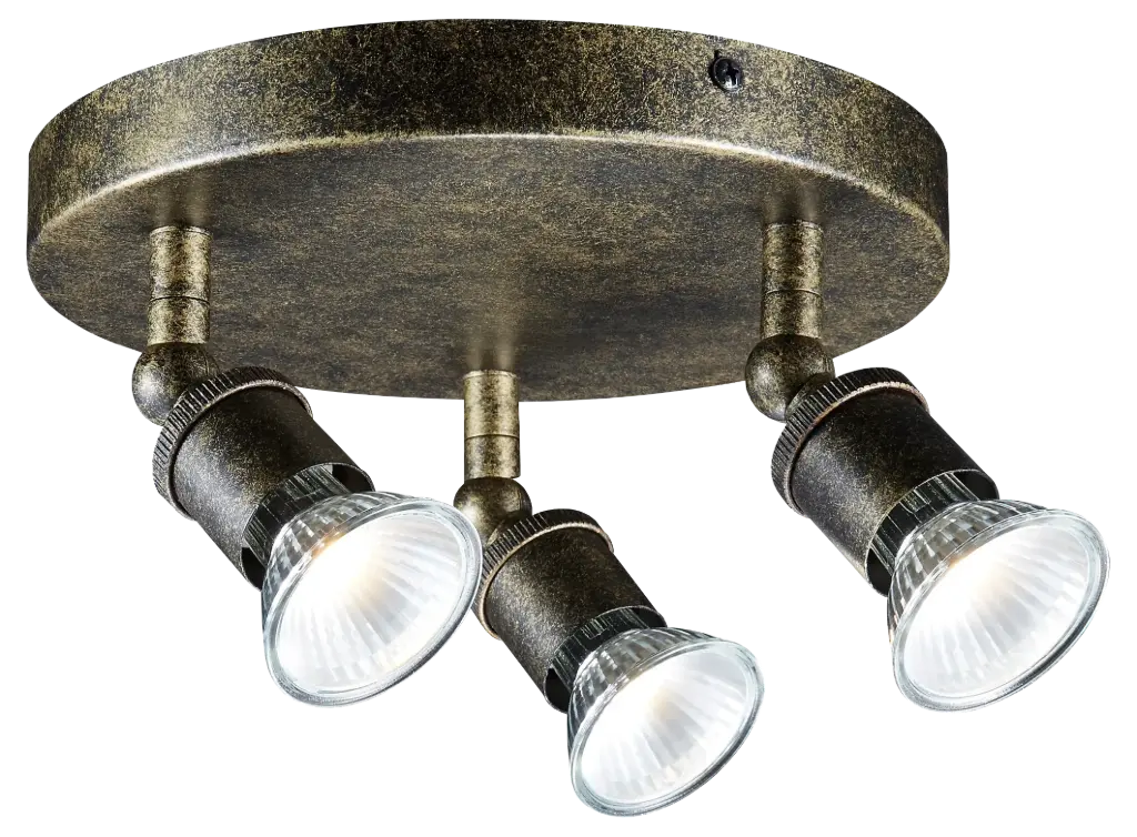 STUGA round 3xGU10 glazen dimbare 5W LED incl.