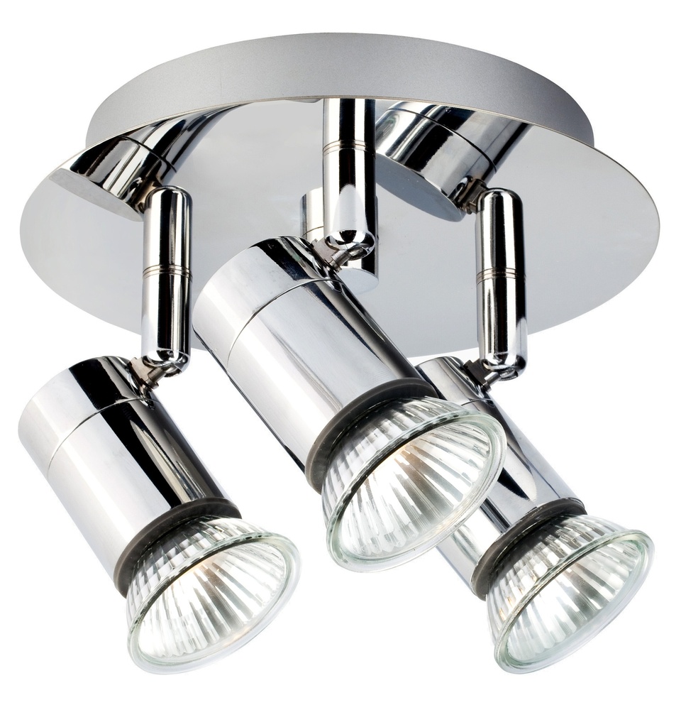 RIVERA rond 3xGU10 5W dimbare LED Chroom IP44
