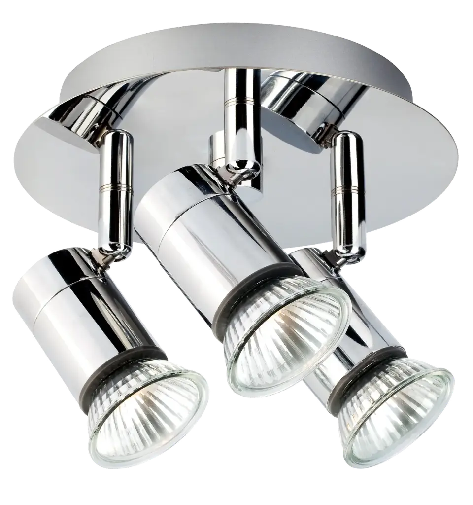 RIVERA round 3L GU10 5W LED dimmable shiny chrom IP44