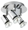 RIVERA round 3L GU10 5W LED dimmable shiny chrom IP44