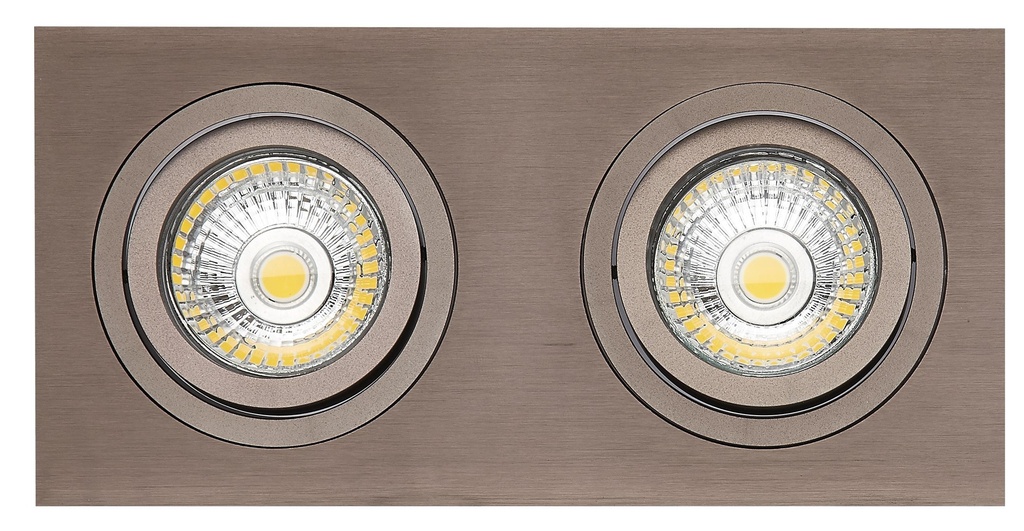 ZOOM I inbouwspot brons 2x 5W LED GU10 dimbaar incl.