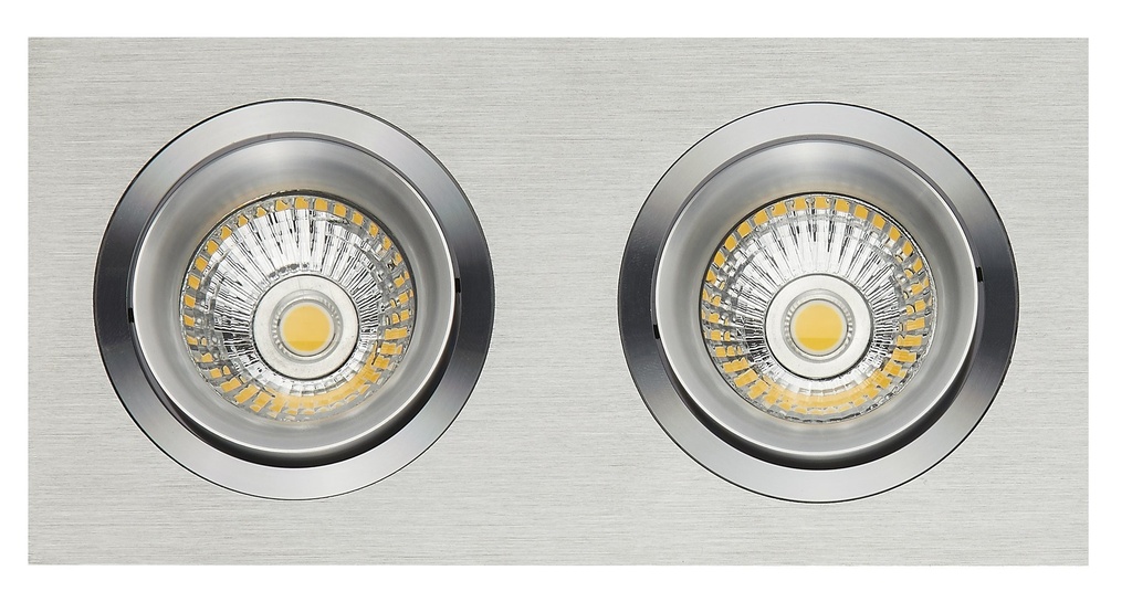ZOOM II inbouwspot ALU 2x 5W LED GU10 dimbaar incl.