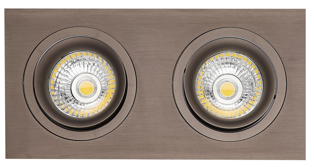 ZOOM II inbouwspot brons 2x 5W LED GU10 dimbaar incl.