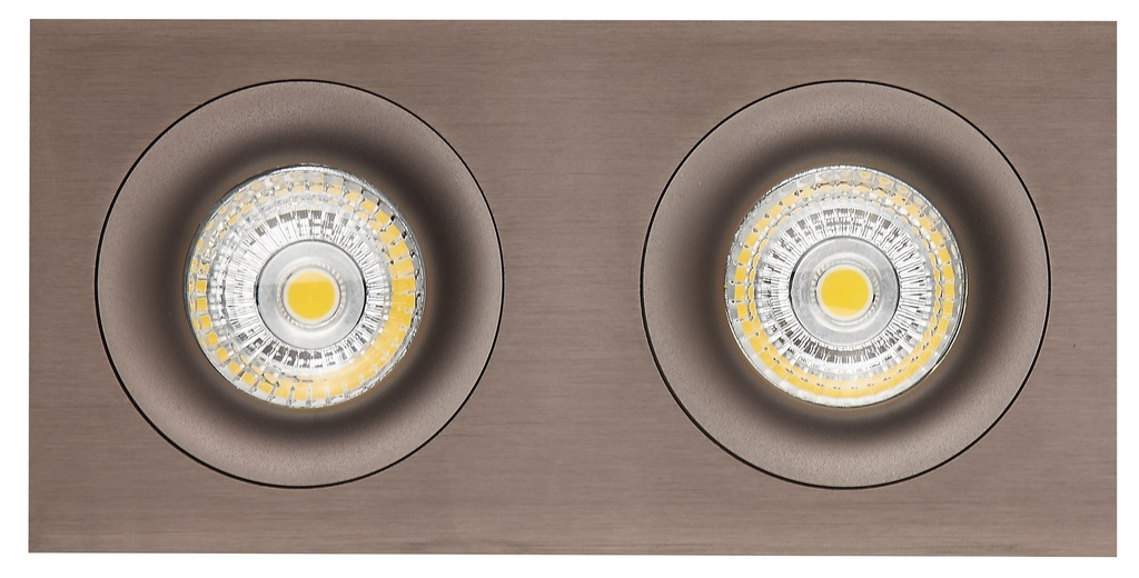 ZOOM III inbouwspot brons 2x 5W LED GU10 dimbaar incl.