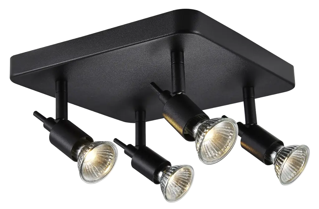 *SONAR II zwart 4x 5W LED GU10 dimbaar incl.