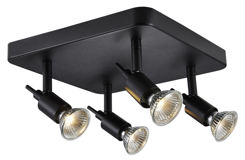 SONAR II zwart 4x 5W LED GU10 dimbaar incl.