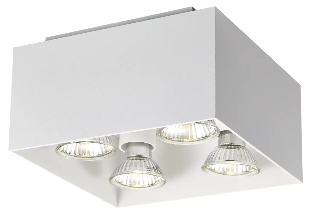 KUBO 4L satin white/dim.glass LED 5W GU10 incl.
