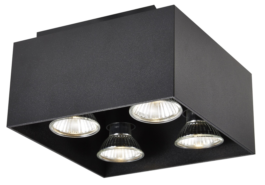 KUBO zwart 4x 5W LED GU10 dimbaar incl.