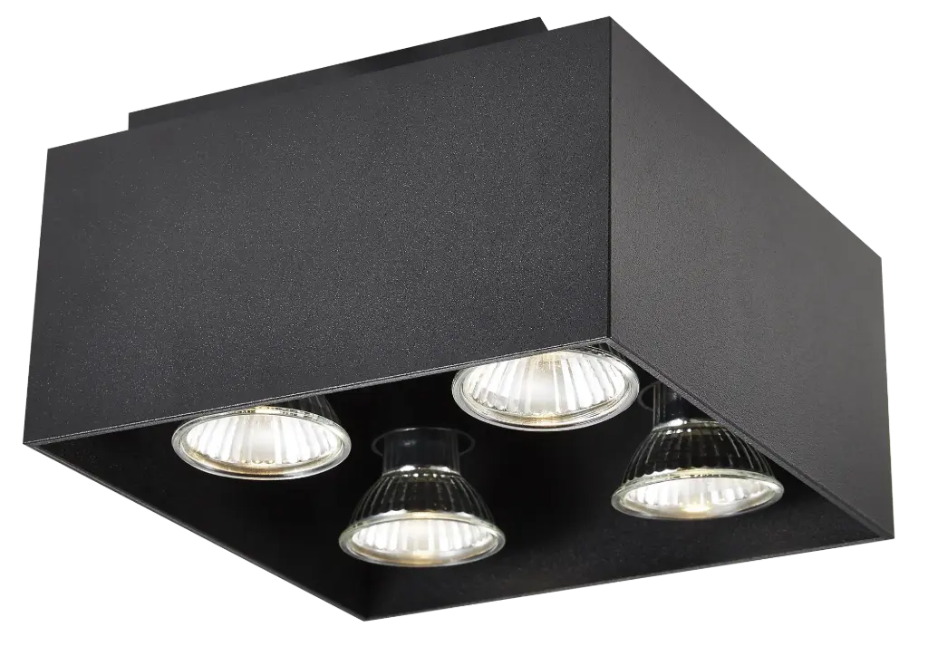 KUBO zwart 4x 5W LED GU10 dimbaar incl.