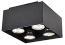 KUBO zwart 4x 5W LED GU10 dimbaar incl.