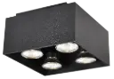 KUBO zwart 4x 5W LED GU10 dimbaar incl.