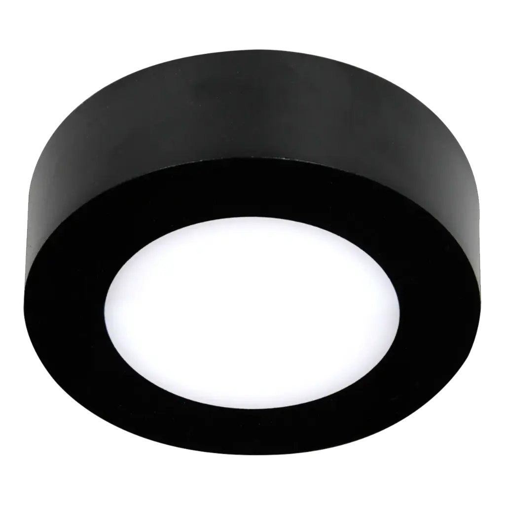 FLUKE LED Plafonnier Rond Noir 6 W 3000 K Ø12 cm