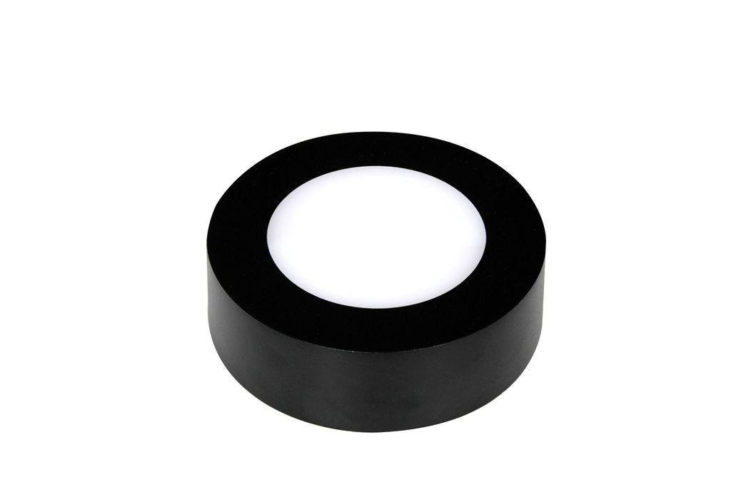 FLUKE LED plafonnier rond zwart 6W 3000K Ø12cm