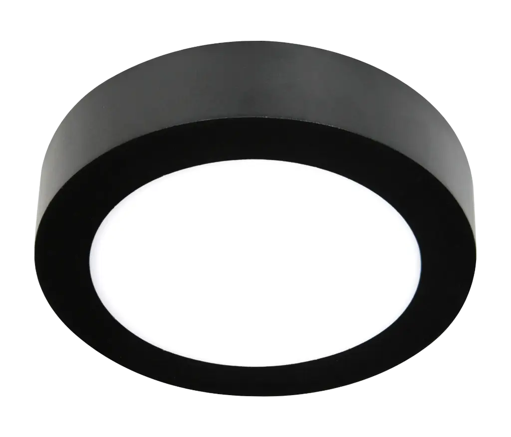 FLUKE ceilinglamp round black 12W 3000K Ø17,5cm