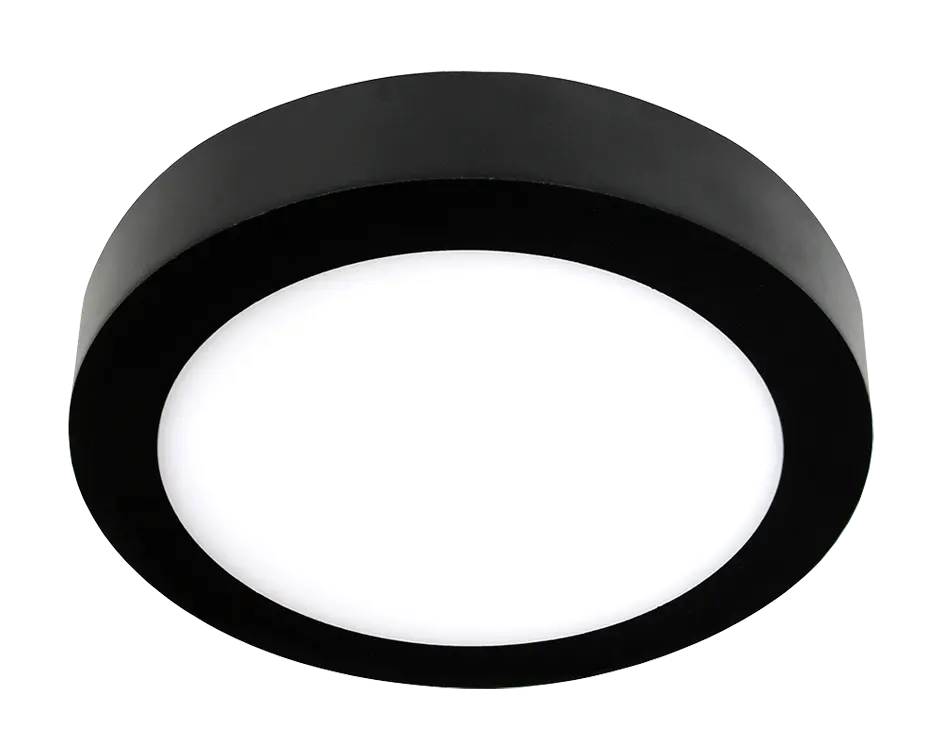FLUKE plafonnier rond noir 18W 3000K Ø23,5 cm